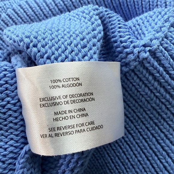 GAP Women's Crewneck Blue 100% Cotton Longsleeve Sweater Size L - Picture 7 of 7